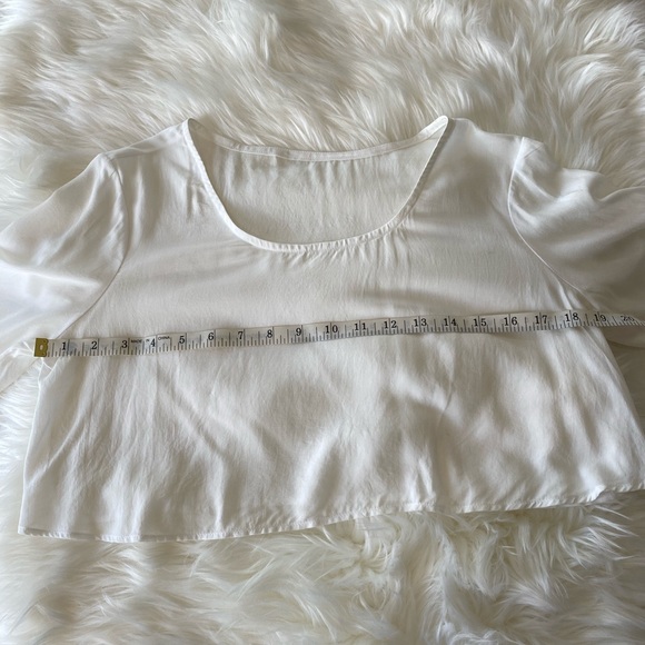 Blue Life Crop top Blouse White Small - Picture 6 of 12